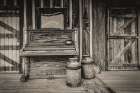 Still-life with decrepit piano in old town, Arizona, USA. Art Print